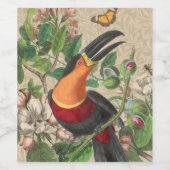 Toucan Jungle Tropical Bird Beautiful Antique Weinetikett (Einzelnes Label)