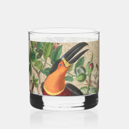 Toucan Jungle Tropical Bird Beautiful Antique Whiskyglas (Vorderseite)