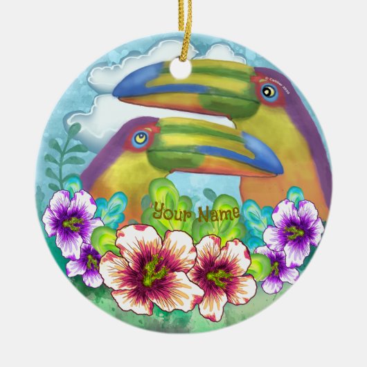 Toucan Lovers Keramik Ornament (Vorne)