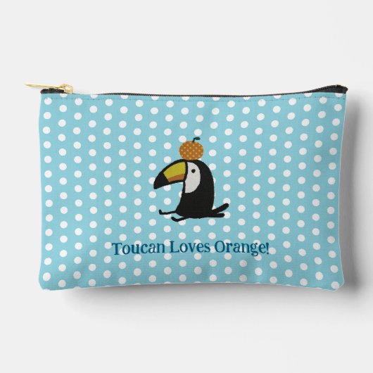 Toucan Loves Orange Zubehörtasche (Vorderseite)