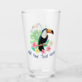Toucan mit tropischen Blume Glas (Rückseite)
