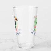 Toucan mit tropischen Blume Glas (Links)