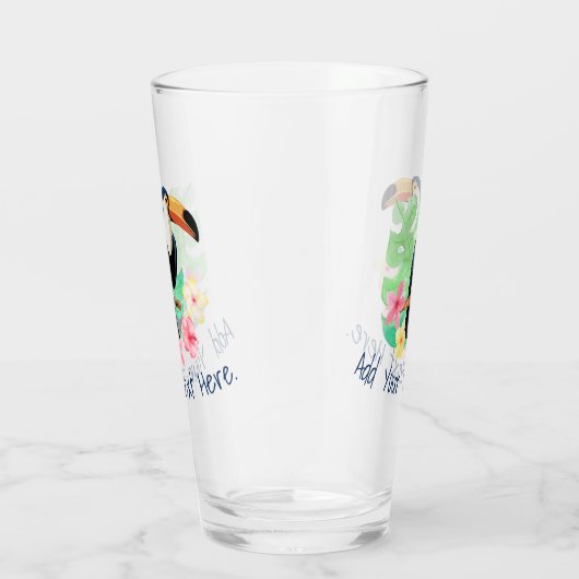 Toucan mit tropischen Blume Glas (Rechts)