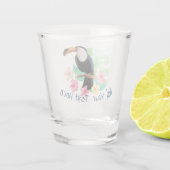 Toucan mit tropischen Blume Schnapsglas (Rückseite)