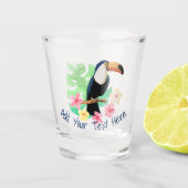 Toucan mit tropischen Blume Schnapsglas (Vorderseite)