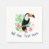 Toucan mit tropischer Blume Serviette (Vorderseite)