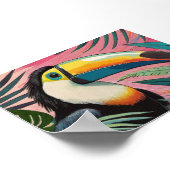 Toucan Oil Painting Pink Wall Art Poster (Ecke)