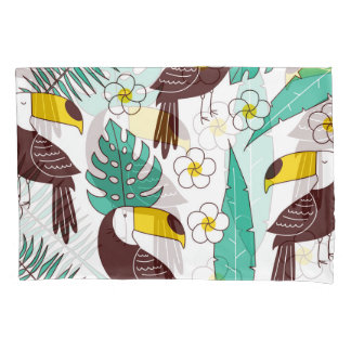 Toucan Orchid Vintag Palm Muster Kissenbezug