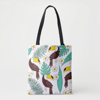 Toucan Orchid Vintag Palm Muster Tasche