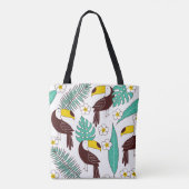 Toucan Orchid Vintag Palm Muster Tasche (Rückseite)