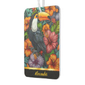 Toucan Papagei unter hellen tropischen Blume Autolufterfrischer (Links)