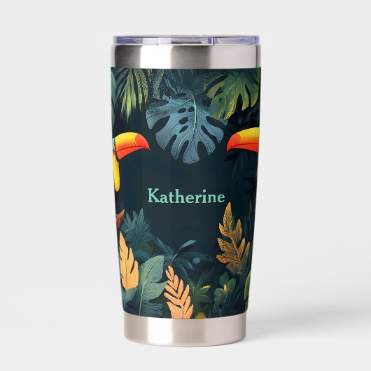 Toucan Paradise: Individuelles Design Thermobecher (Vorderseite)