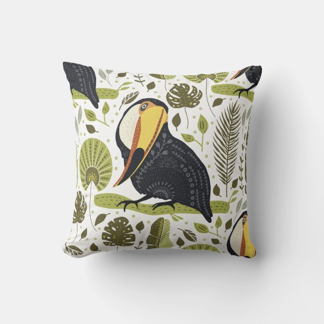 Toucan Paradise Throw Kissen (Vorderseite)