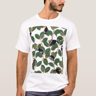 Toucan Parrot und Ficus: Vintage Eleganz. T-Shirt
