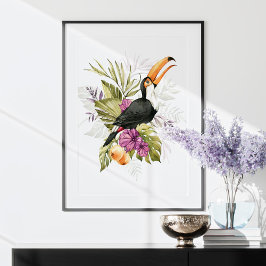 Toucan Parrot Watercolor Art Poster