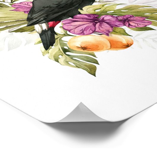 Toucan Parrot Watercolor Art Poster (Ecke)