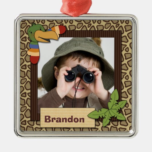 Toucan Personalisiert Foto Keepake Ornament Aus Metall (Vorne)