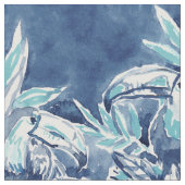 TOUCAN PLAN Indigo tropisch Stoff (Nahaufnahme)