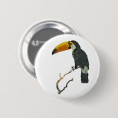 Toucan Portrait Animal Tropical Bird Design Button (Vorne & Hinten)