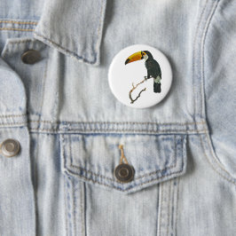 Toucan Portrait Animal Tropical Bird Design Button