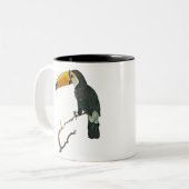 Toucan Portrait Animal Tropical Bird Design Zweifarbige Tasse (Vorderseite Links)