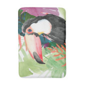 Toucan Portrait mit tropischen Blätter Badematte (Vorderseite Vertikal)