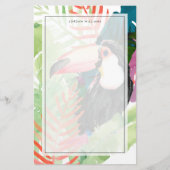 Toucan Portrait mit tropischen Blätter Briefpapier (Vorderseite)