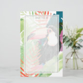 Toucan Portrait mit tropischen Blätter Briefpapier (Stehend Vorderseite)