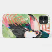 Toucan Portrait mit tropischen Blätter Case-Mate iPhone Hülle (Rückseite (Horizontal))