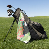 Toucan Portrait mit tropischen Blätter Golfhandtuch (Gras)