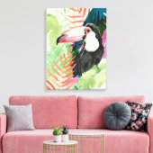 Toucan Portrait mit tropischen Blätter Leinwanddruck (Insitu (Wohnzimmer))