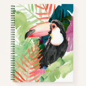 Toucan Portrait mit tropischen Blätter Notizblock (Vorderseite)