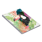 Toucan Portrait mit tropischen Blätter Notizblock (Rechte Seite)