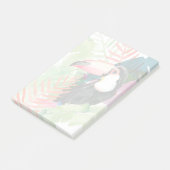 Toucan Portrait mit tropischen Blätter Post-it Klebezettel (angewinkelt)