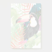 Toucan Portrait mit tropischen Blätter Post-it Klebezettel (Vorderseite)