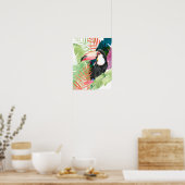 Toucan Portrait mit tropischen Blätter Poster (Küche)