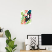 Toucan Portrait mit tropischen Blätter Poster (Heimbüro)