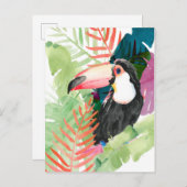 Toucan Portrait mit tropischen Blätter Postkarte (Vorne/Hinten)