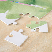 Toucan Portrait mit tropischen Blätter Puzzle (Seite)