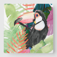 Toucan Portrait mit tropischen Blätter