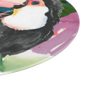 Toucan Portrait mit tropischen Blätter Schneidebrett (Ecke)