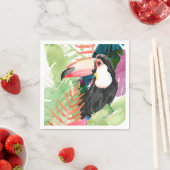 Toucan Portrait mit tropischen Blätter Serviette (Beispiel)