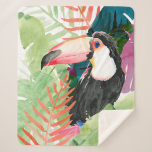 Toucan Portrait mit tropischen Blätter Sherpadecke