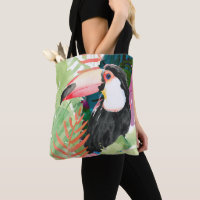 Toucan Portrait mit tropischen Blätter