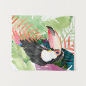 Toucan Portrait mit tropischen Blätter Wandteppich (Vorderseite (Horizontal))