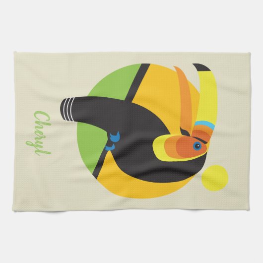 Toucan Rainforest Tropical Bird Art Geschirrtuch (Horizontal)