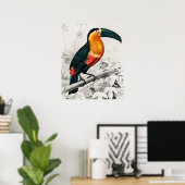 Toucan Ramphastos Illustration Vintage Kunst Print Poster (Heimbüro)