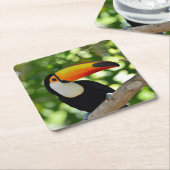 Toucan Rechteckiger Pappuntersetzer (angewinkelt)