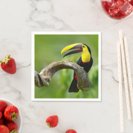 Toucan sitzt auf dem Ast im Wald Serviette