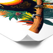 Toucan sitzt auf einem Ast im Dschungel Poster (Ecke)